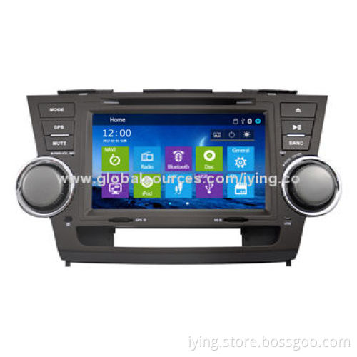 In-dash car DVD player GPS navigation system for Toyota highlander 2009 with Bluetooth